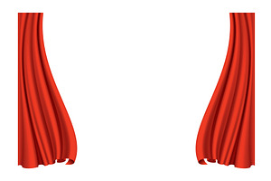 Red curtains realistic, an Object Illustration by Things for designers