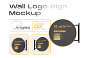 Wall Logo Sign Board Mockup Set, an Advertising Mockup by Kiara Clover (Thumbnail 1 of 4)