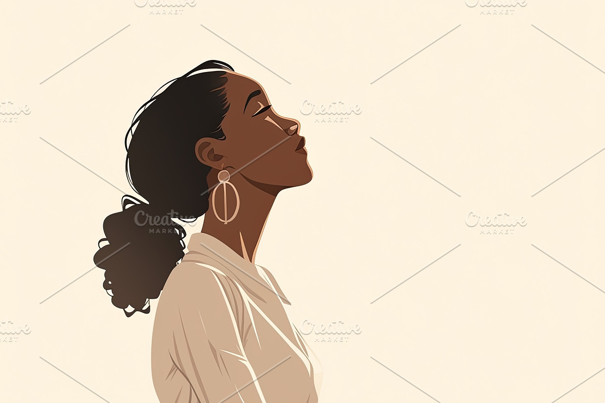 Portrait of a confident woman seated in a wheelchair looking upward, an Illustration by AS photostudio