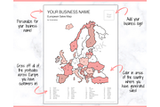 Europe Sales Map, EDITABLE Color In, a Stationery Template by Templatables (Thumbnail 4 of 10)