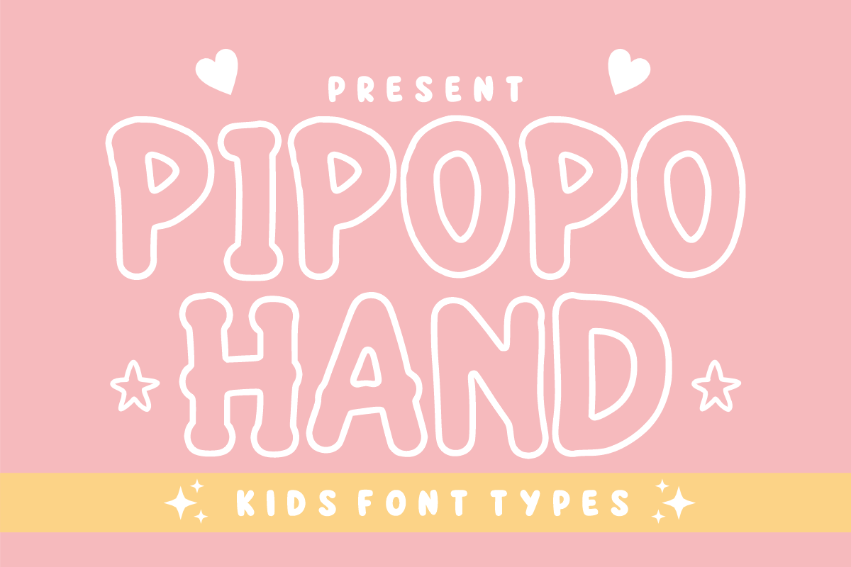 Pipopo Hand - Kids Outline Font, a Handwritten Font by KiddoGlyphs Studio (Photo 1 of 4)