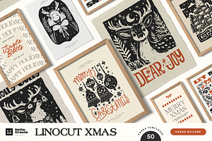 Linocut Christmas Posters And Card