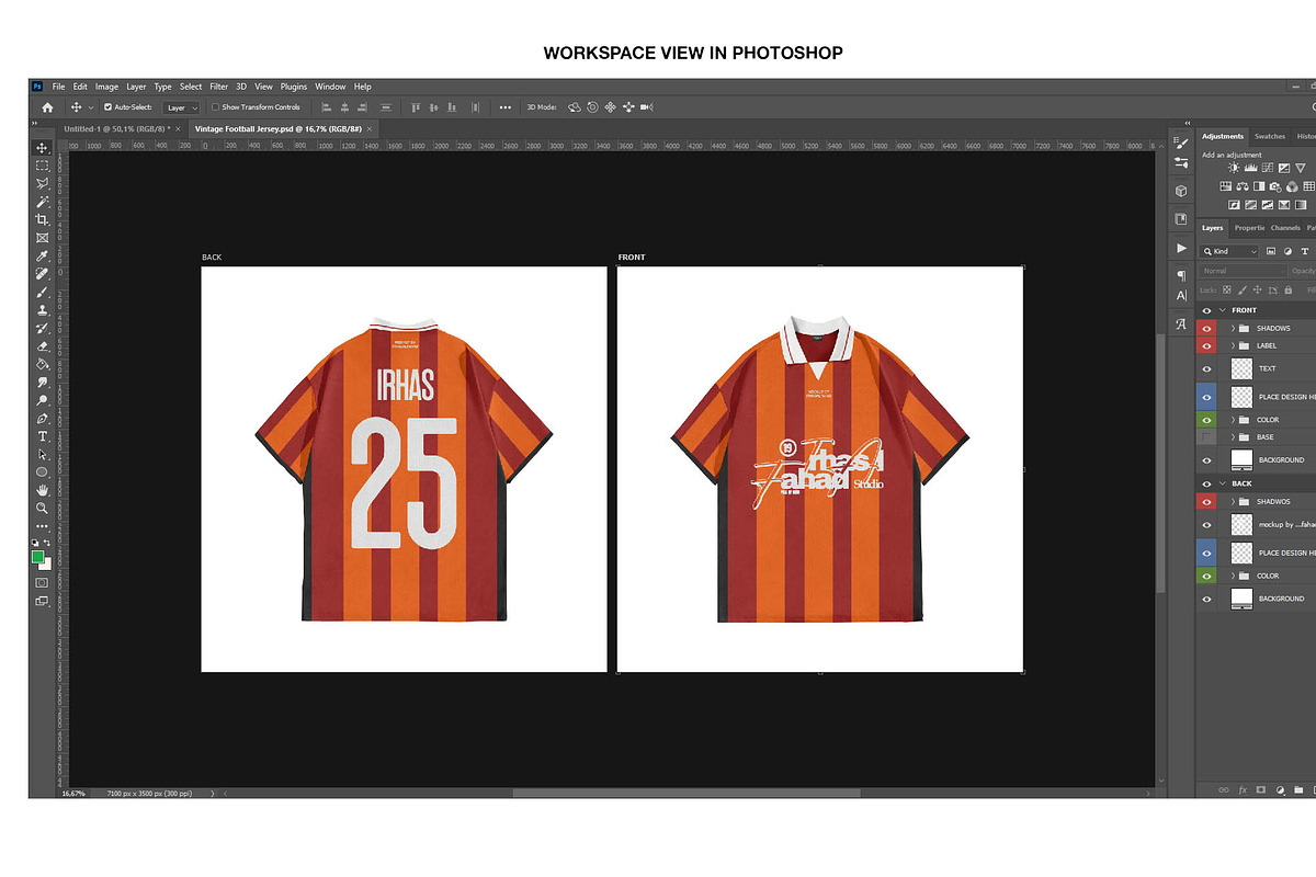 Vintage Football Jersey Mockup, a Shirt Mockup by Irhasalfahad (Photo 2 of 5)