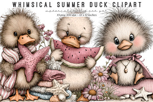 Summer duck clipart, an Illustration by SinaCreation