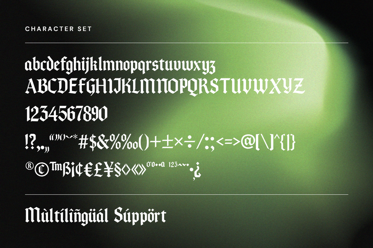 Velthoven Black - Modern Blackletter, a Blackletter Font by Creacy Studio (Photo 3 of 9)