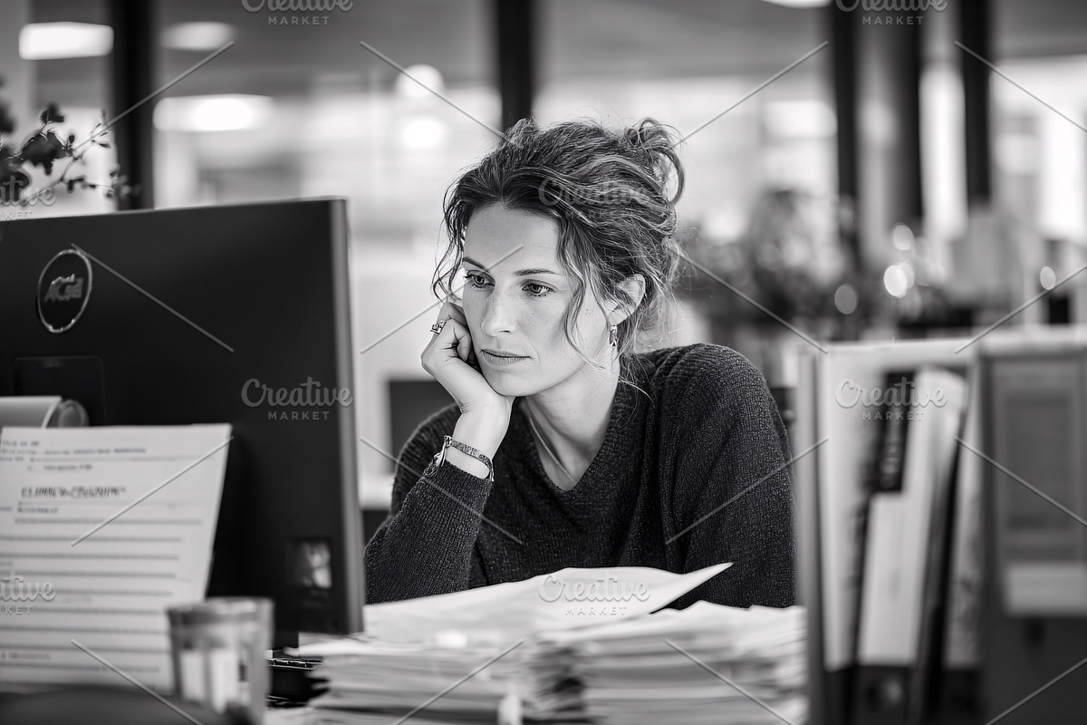 Focused Woman at Computer, a Business Photo by shahsoft (Photo 1 of 2)