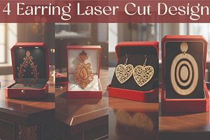 Elegant Laser Cut Earrings, an Object Graphic by Creativeshirt