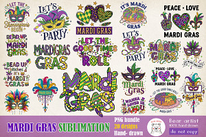 Mardi Gras Hand-drawn PNG Bundle