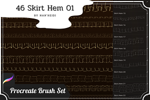 46 Skirt Hem Procreate Brushes 01