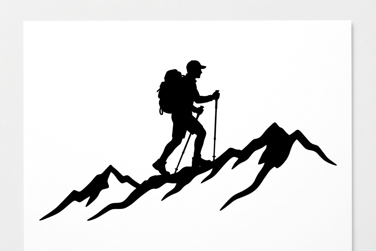 50 Hiking Silhouette Bundle, a Person Illustration by Amazin_art (Photo 8 of 14)