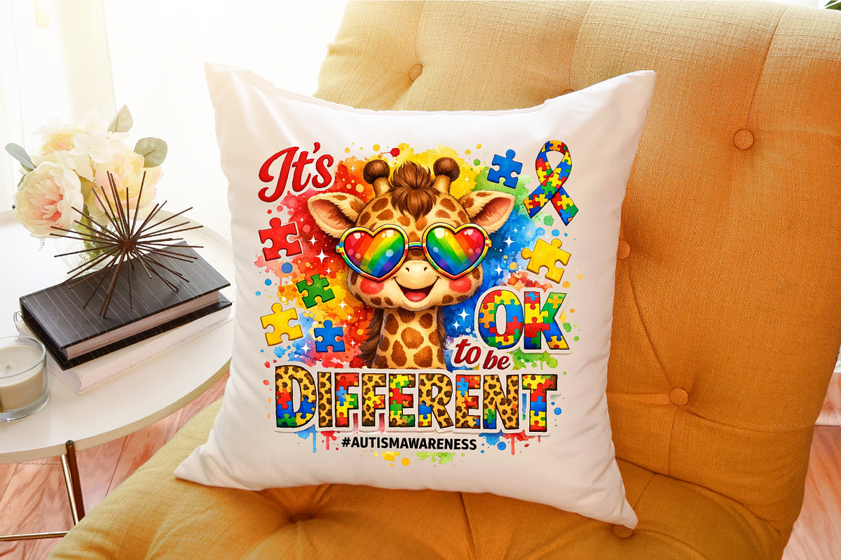 Autism Awareness Giraffe PNG, an Illustration by Sublimation Artist (Photo 8 of 9)
