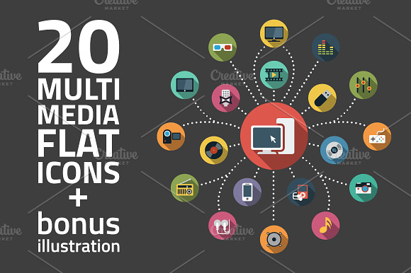 Multimedia Flat Icons