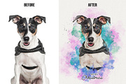 Pet watercolor art Photoshop effect, an Action Add-On by Shovajit (Thumbnail 8 of 8)