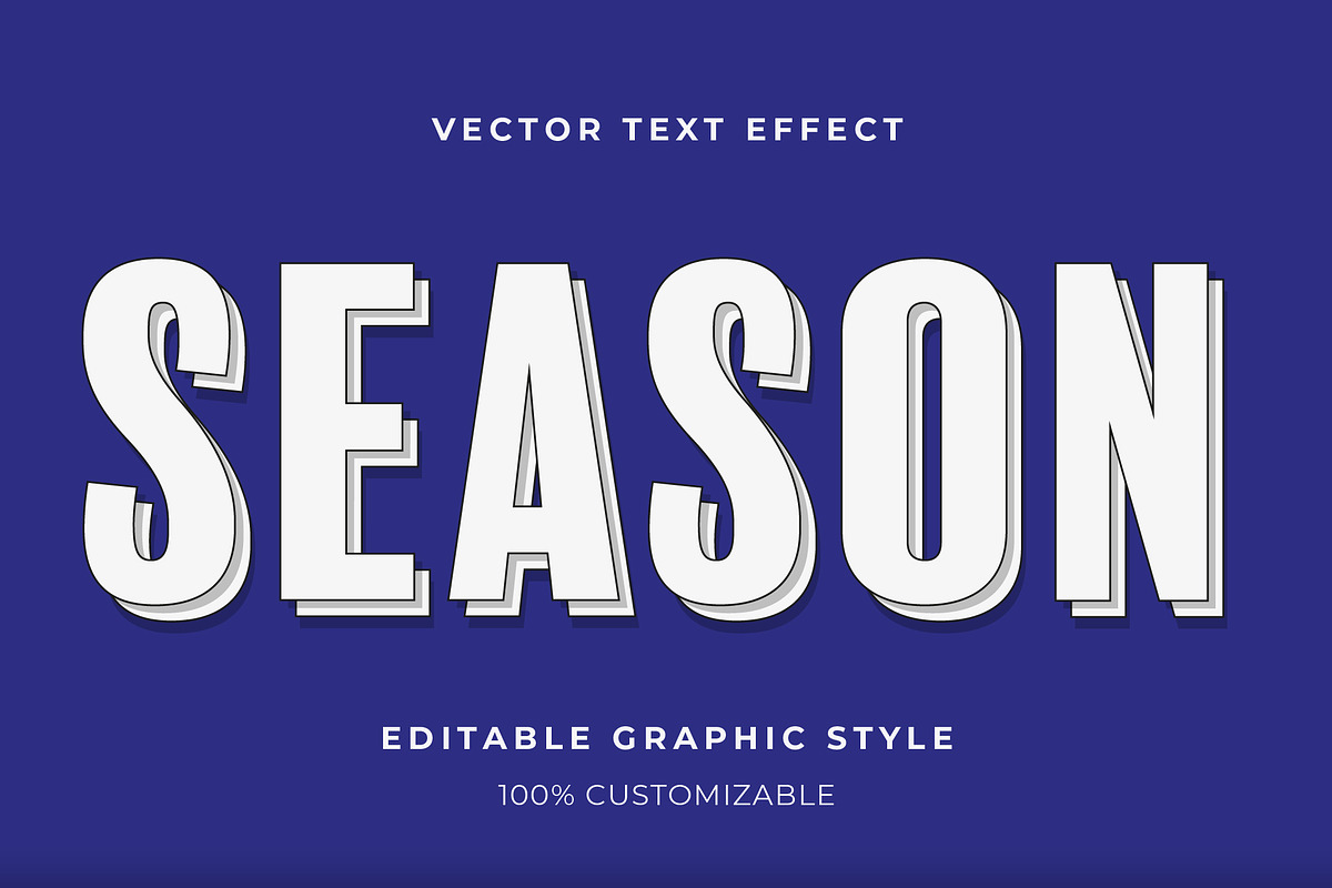 Bold Retro Outline Text Effect