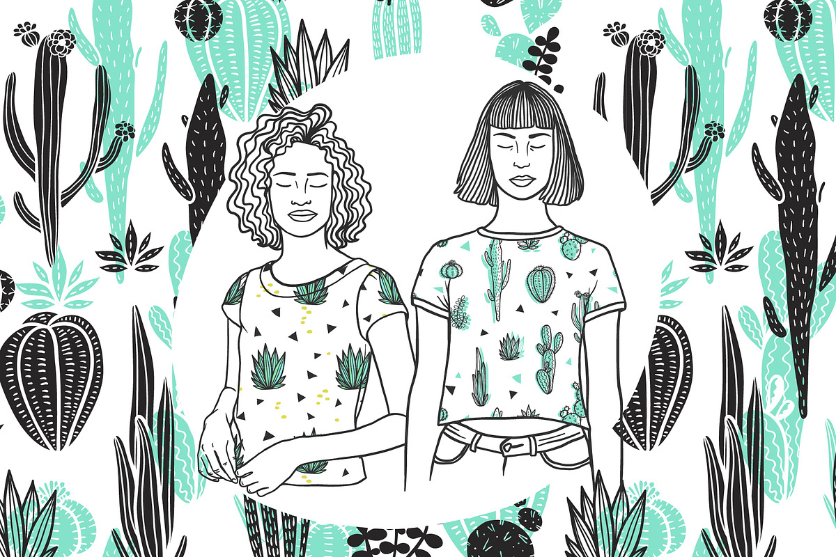 10 Cactus Patterns, a Pattern Graphic by Apolinarias Art (Photo 2 of 9)