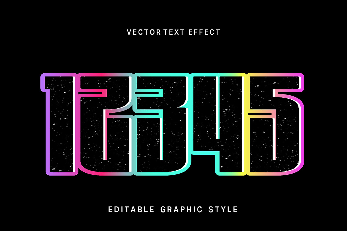 Retro Neon Outline Text Effect preview 2