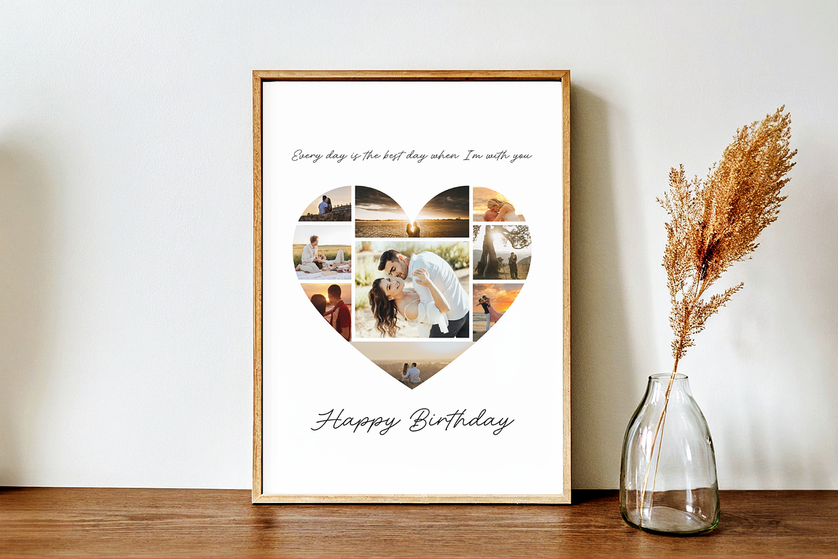 Heart Photo Collage Canva Template, a Social Media Template by GraphiCarola (Photo 14 of 15)