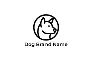 Dog profile circle emblem logo, a Branding & Logo Template by Vectorium Studio (Thumbnail 1 of 2)