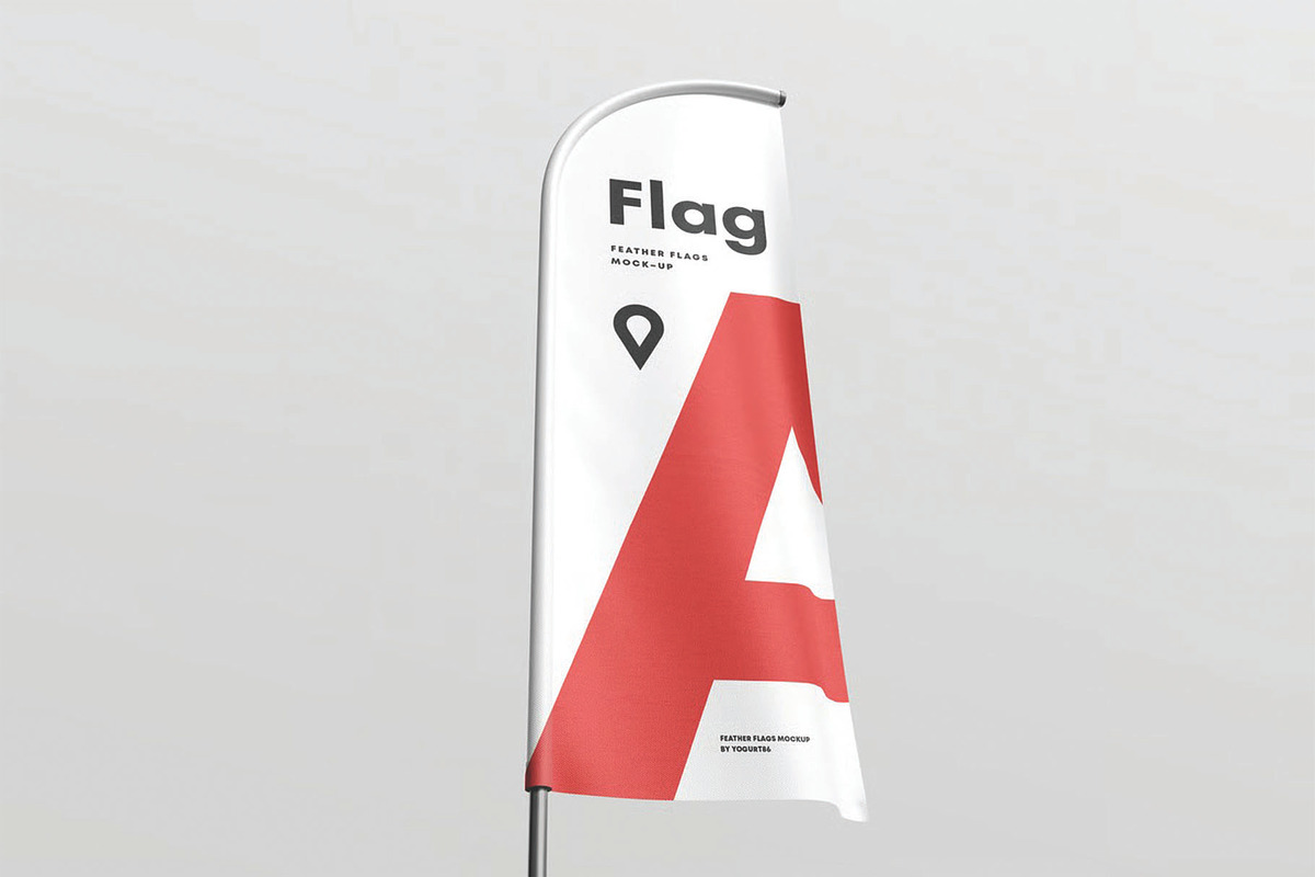 Angled Close Up Feather Flag Mockup, an Advertising Mockup by DesignRushMarket (Photo 2 of 2)