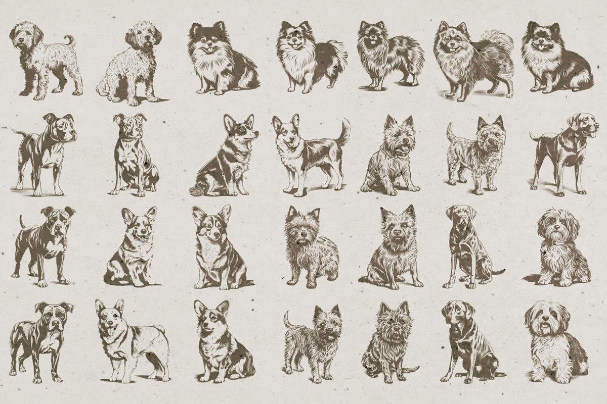 215 Dog Illustrations, an Animal Illustration by Nocturnal Wolf (Photo 9 of 14)