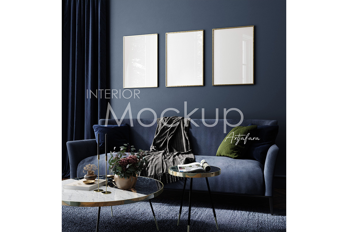 Frame mockup in home interior, a Household Mockup by Artjafara