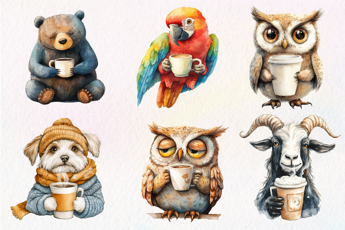 Morning Mood Animal And Coffee Bundl, an Illustration by Dream Creation (Photo 5 of 6)
