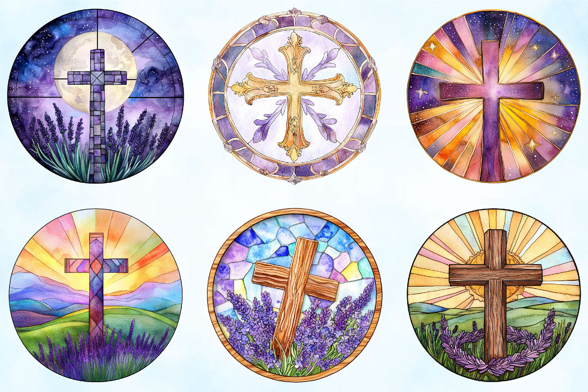 Lavender Blessing & Cross Stained, an Illustration by Craft Nest (Photo 2 of 6)