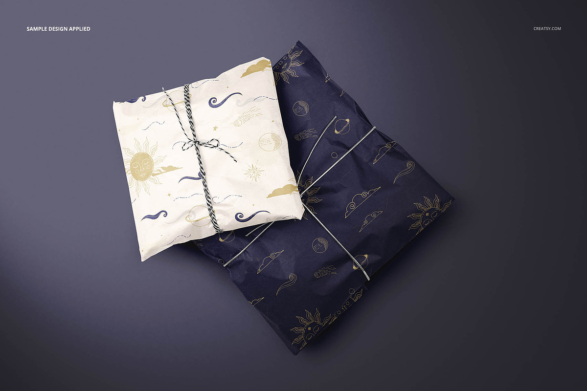Gifts Wrapping Tissue Paper Mockup, a Packaging Mockup by creatsy5 (Photo 9 of 24)