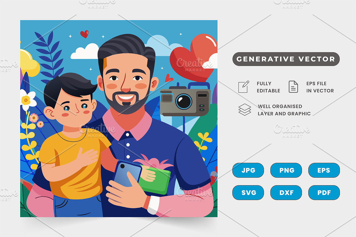 Capturing the essence of Fathers Day, a Graphic by SaroStock