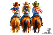 10 Patriotic Cowgirls PNG Clipart, a Graphic by Clipart Bloom (Thumbnail 4 of 11)