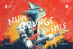 Naive Grunge Photoshop Brushes, a Brush Add-On by brushapes.com