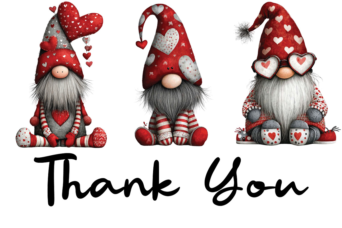 Whimsical Valentines Gnome Clipart, an Illustration by CraftArtStudio (Photo 6 of 6)