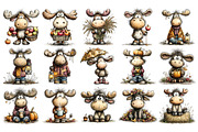 Whimsical Autumn Moose Clipart, a Seasonal Illustration by Nicolle's Colorful Art (Thumbnail 2 of 3)
