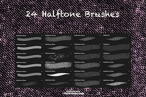 Halftone And Textures Brushes