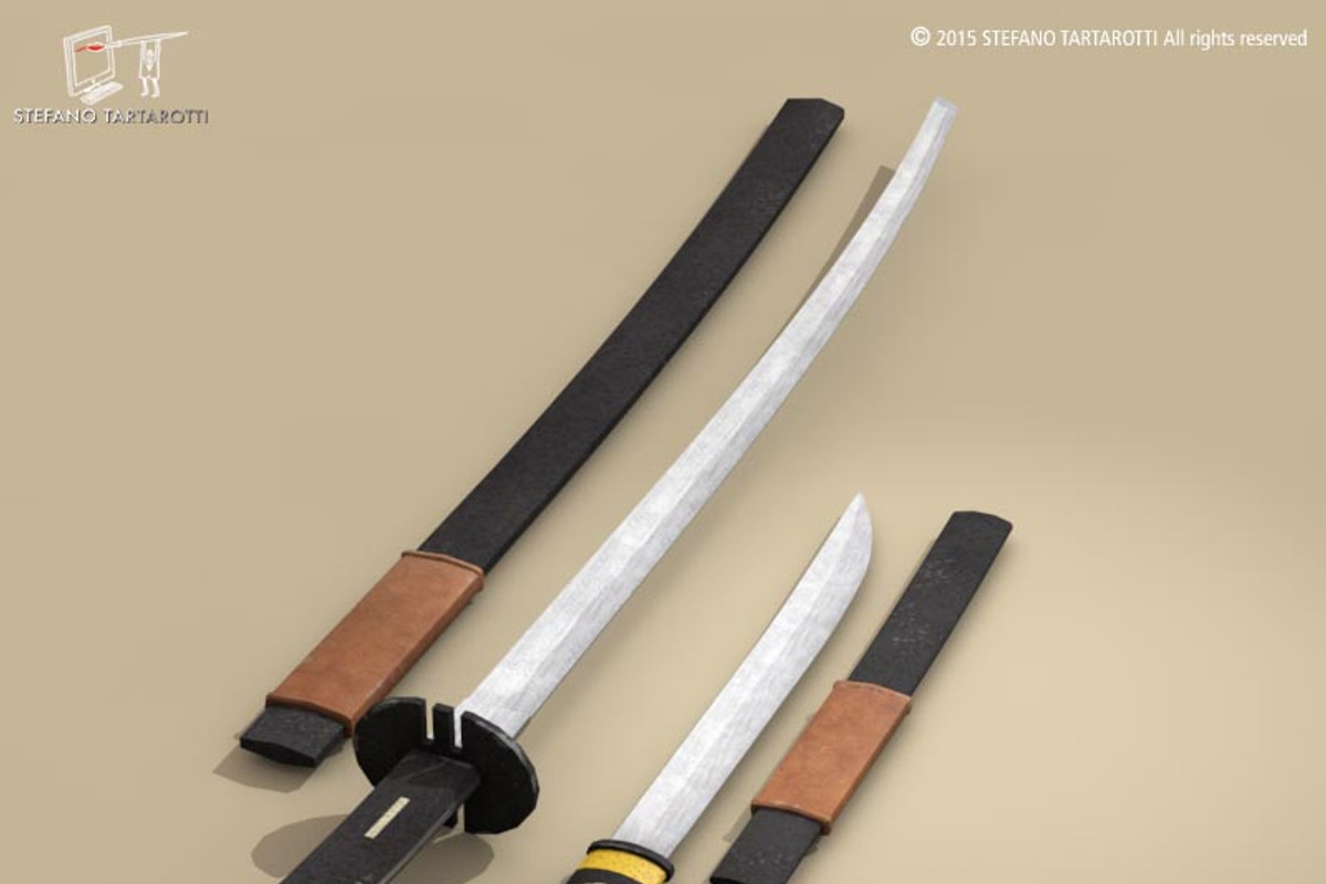 Katana and Wakizashi, an Object 3D Model by Tartino 3D models (Photo 5 of 7)