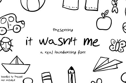 It wasn't me - Handwritten Font, a Script Font by Solid Pixel