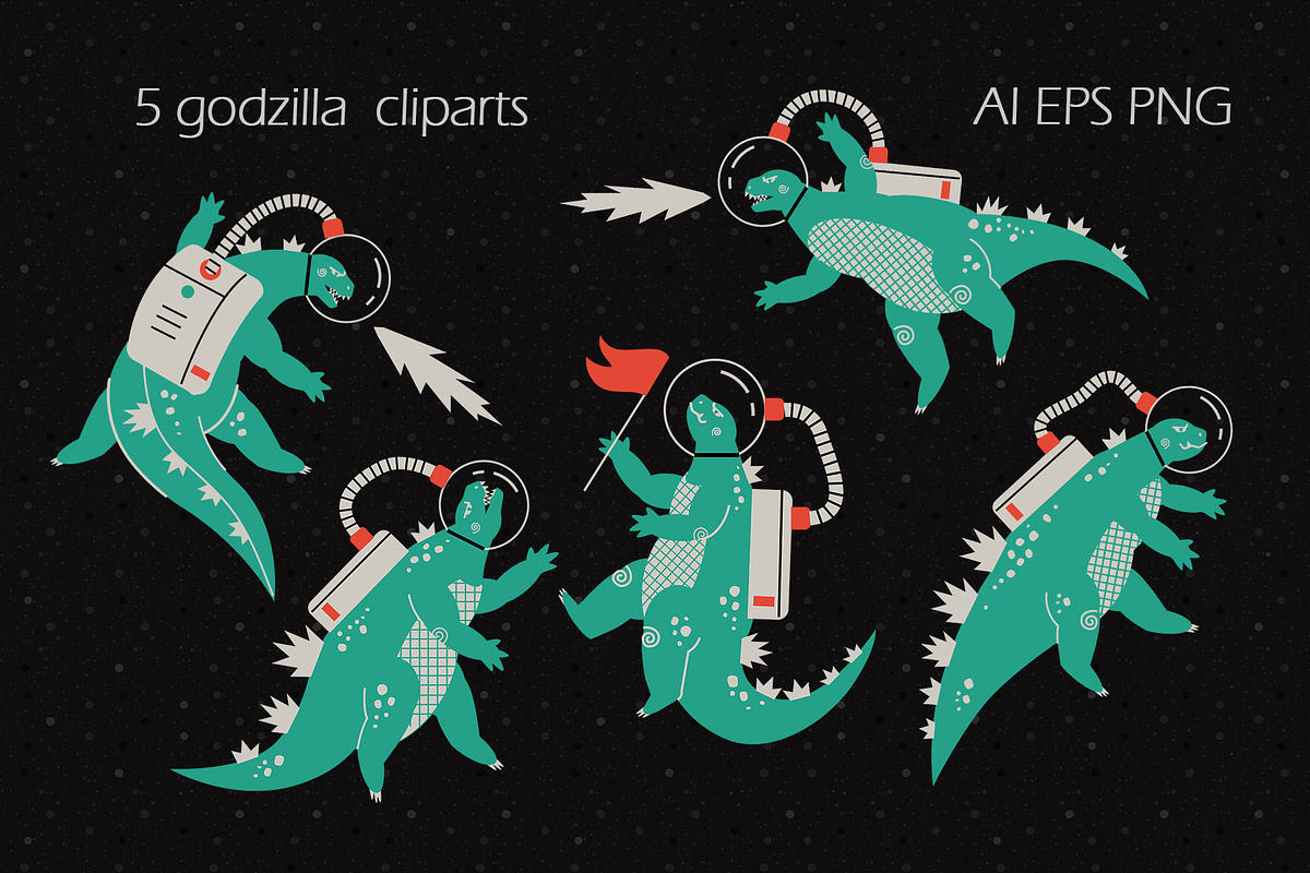 Godzilla in space., an Object Graphic by StacyCreativity
