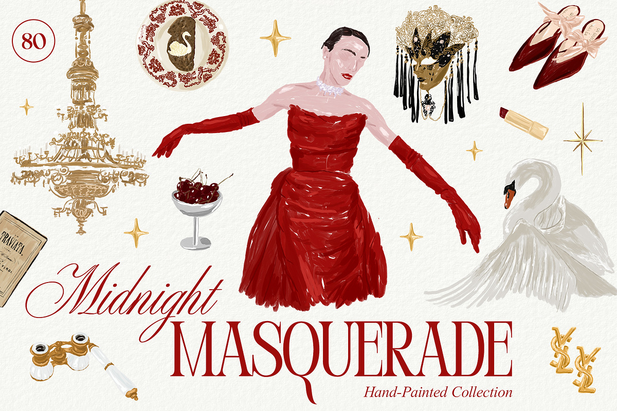 Midnight Masquerade Collection, a Decorative Illustration by divanovskaya_nv (Photo 15 of 15)