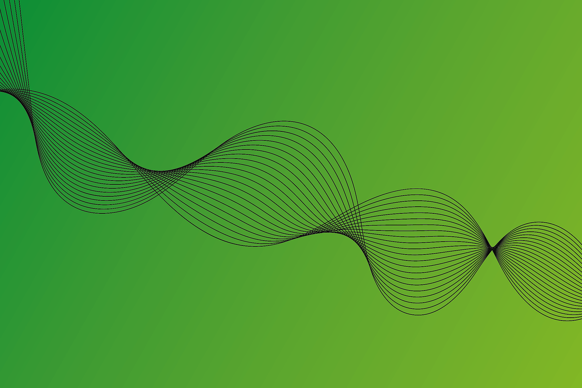 Abstract Wavy Lines on Green Gradien, a Background Graphic by JYa_Design