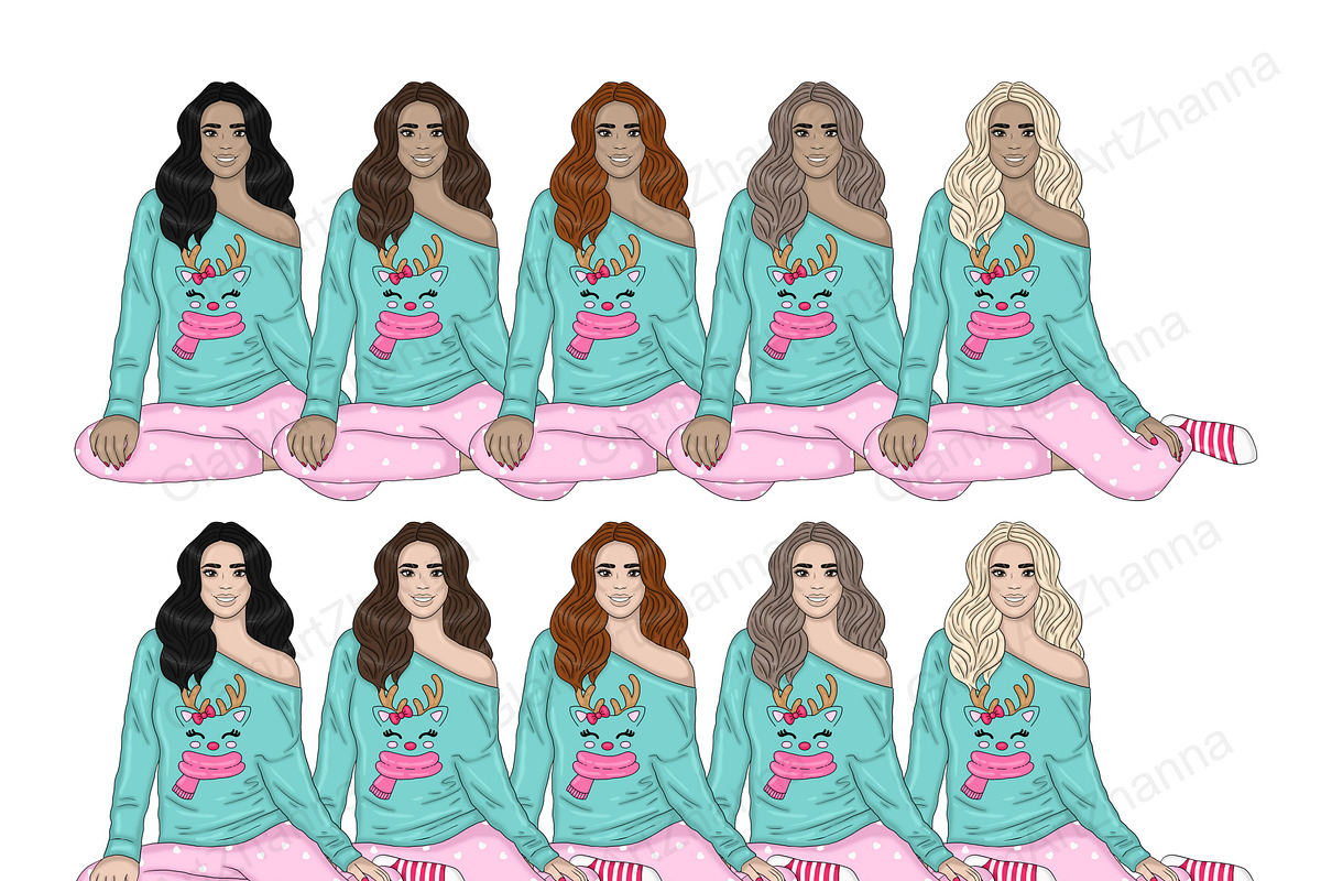 Joy Girls Clipart, a Person Illustration by GlamArtZhanna (Photo 6 of 6)