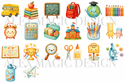 Cute School Clipart Set, a Decorative Illustration by Pati Charm Studio (Thumbnail 2 of 8)