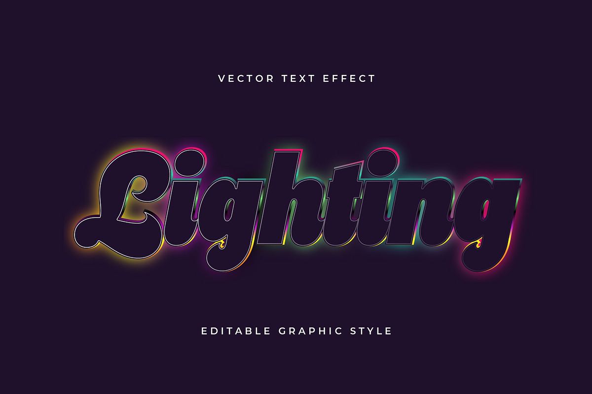 Glow Rainbow Backlight Text Effect