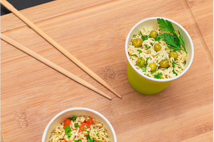 Prepared Instant Noodles with Green, a Food & Drink Photo by InfinitumProdux