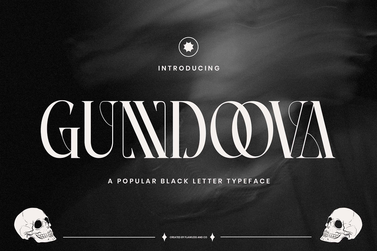 Gundoova - Blackletter Serif Font, a Blackletter Font by Flawless And Co (Photo 1 of 10)