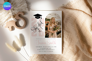 Arched Photo Graduation Announcement, an Invitation Template by MockupWizard