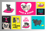 Pugs. Emotions and activities., an Illustration by Martyshova (Thumbnail 3 of 5)