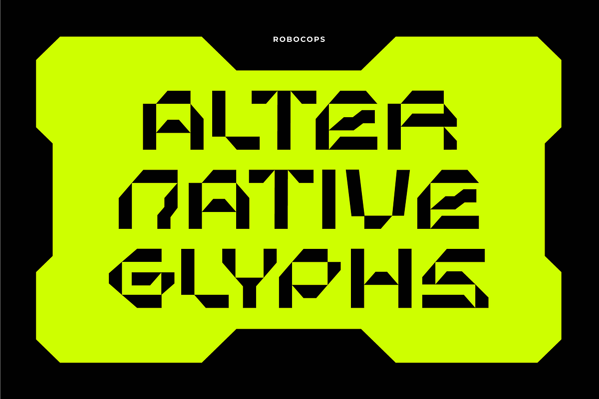 Robocops - Futuristic Font, a Sans Serif Font by limitype (Photo 6 of 14)