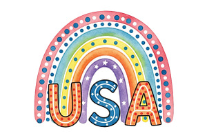 America Rainbow Boho PNG, an Illustration by CraftArtStudio