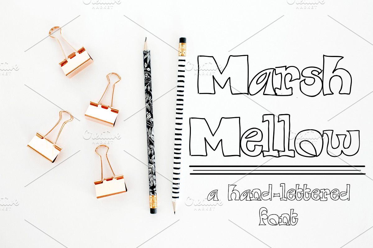 MARSH MELLOW Hand Lettered Font