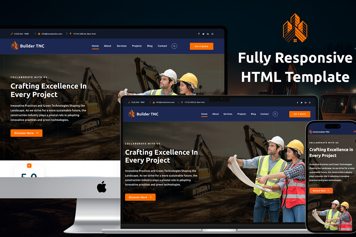 Builder - Construction HTML Template, a HTML Template by TNCFlow (Photo 1 of 5)